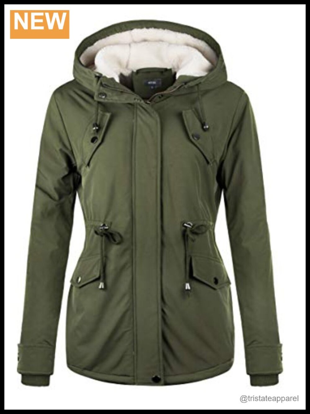 Womens Thicken Hooded Sherpa Lined Parka Military Anorak Jacket Warm